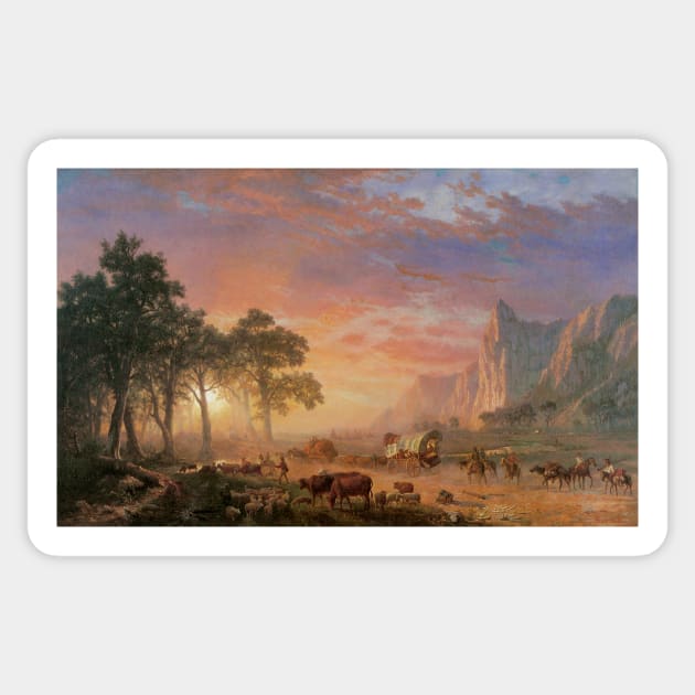 The Oregon Trail by Albert Bierstadt Sticker by MasterpieceCafe